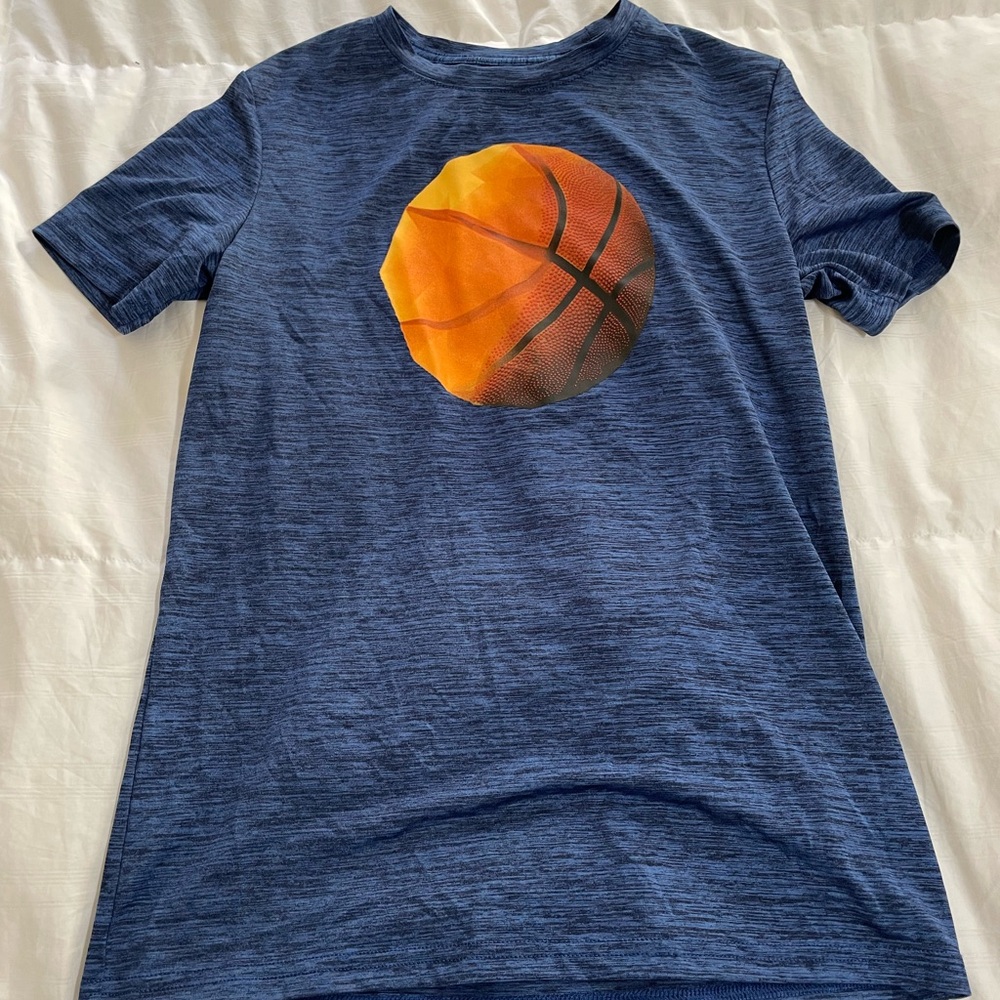 Blue Basketball Graphic Kids T-Shirt
